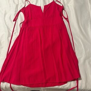 Hot Pink Strappy Babydoll Dress